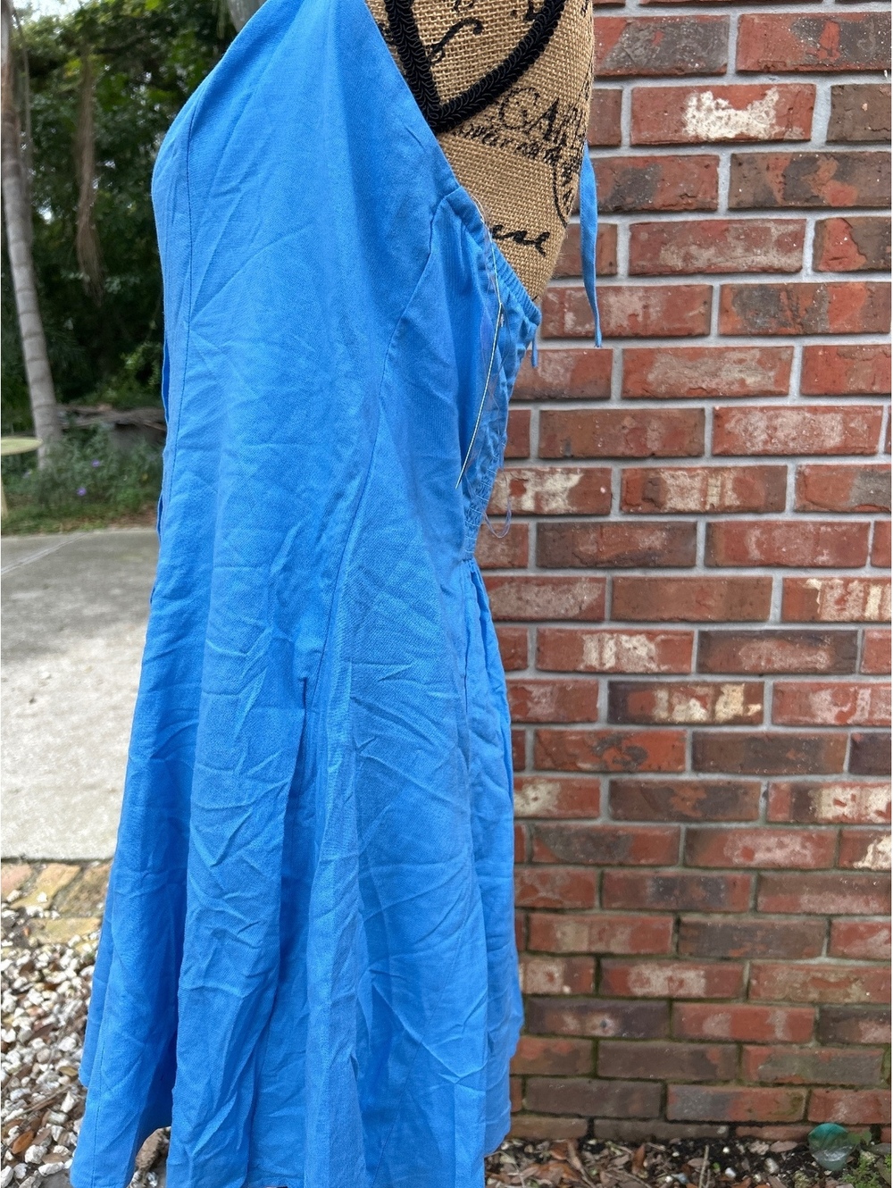 Target Blue Button-Front Sundress Large - Picture 3 of 5